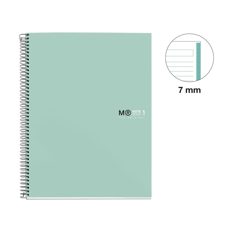 8422593499672-THE ORIGINAL NOTEBOOK, couverture rigide, A4, lignes horizontales, 80 feuilles de 1 couleur, Miquelrius--1