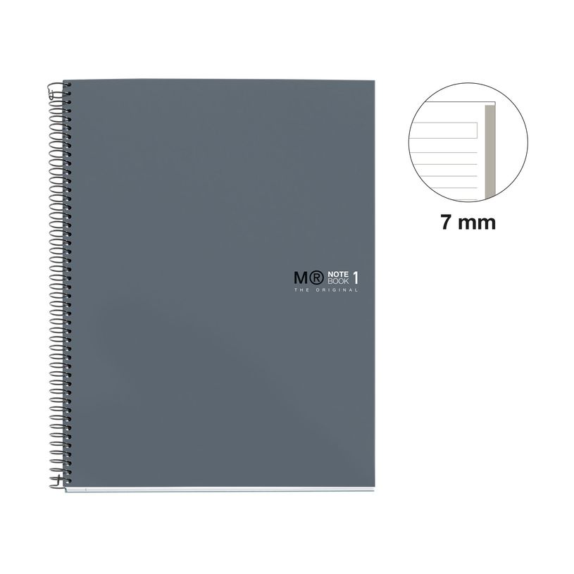 8422593499740-THE ORIGINAL NOTEBOOK, couverture rigide, A4, lignes horizontales, 80 feuilles de 1 couleur, Miquelrius--1