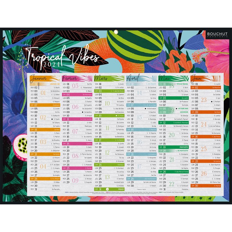 3592930026733-Bouchut Exotique - Calendrier bancaire 6 mois par face - 32 x 42 cm-P_77032652_1-0