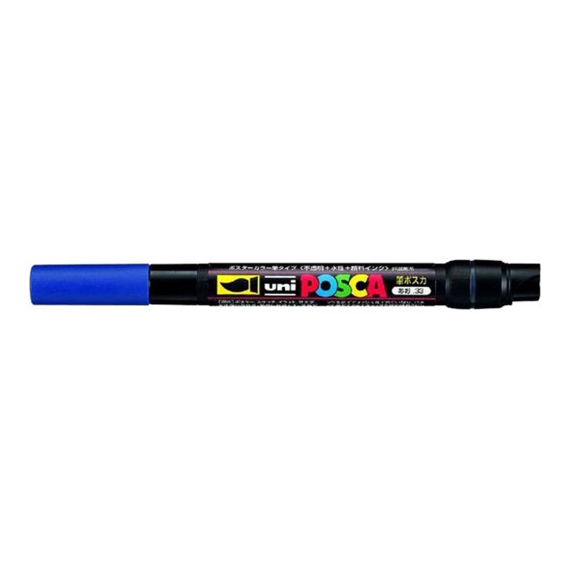 4902778559833-Posca - Feutre pinceau pointe souple - bleu foncé-P_79136912_1-0