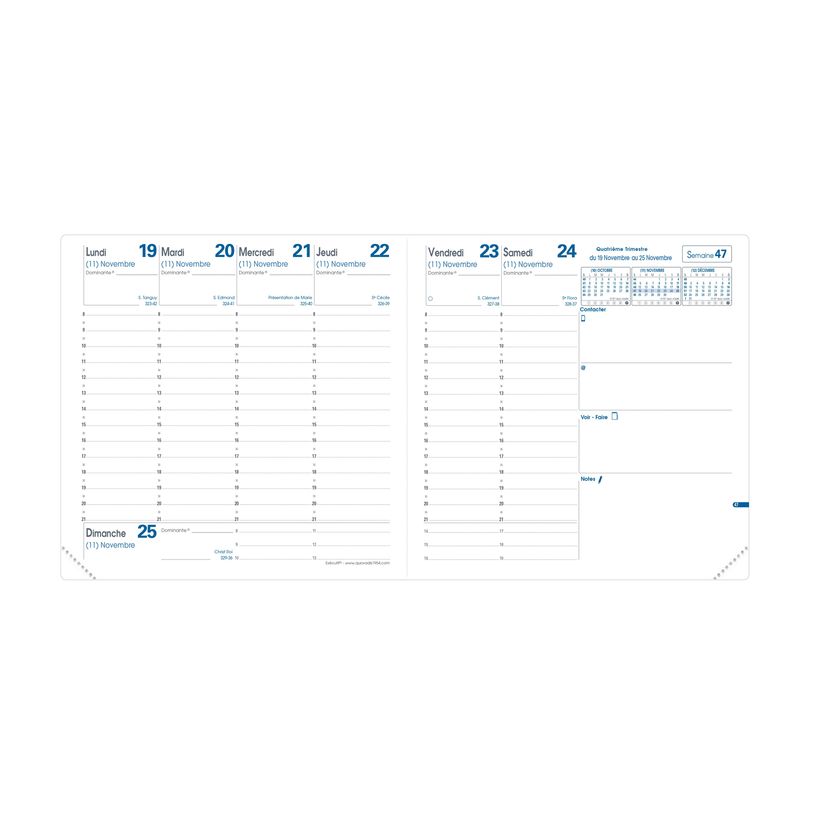 0400791430824-Agenda Impala Exécutif - 1 semaine sur 2 pages - 16 x 16 cm - bleu - Quo Vadis-P_79143082_3-1