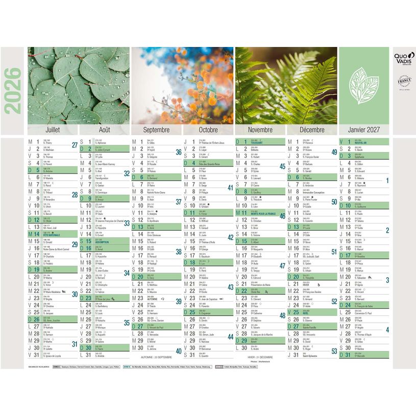 3371010263967-Quo Vadis Equology - Calendrier recyclé 7 mois par face - 33,5 x 43 cm--1