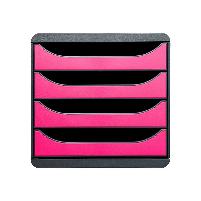 9002493420038-Exacompta BigBox - Module de classement 4 tiroirs - gris/framboise-P_79144681_2-1