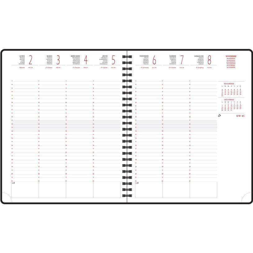 3660942016865-Agenda spiralé Forever Eurotime 22W - 1 semaine sur 2 pages - 18,5 x 22,5 cm - disponible dans diff-P_79146538_5-3