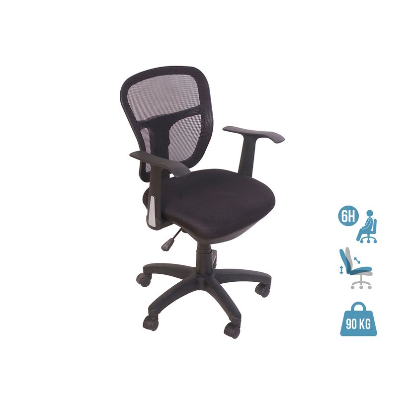 3760185020077-Fauteuil de bureau PHOENIX - accoudoirs fixes - noir-P_79350454_1-0