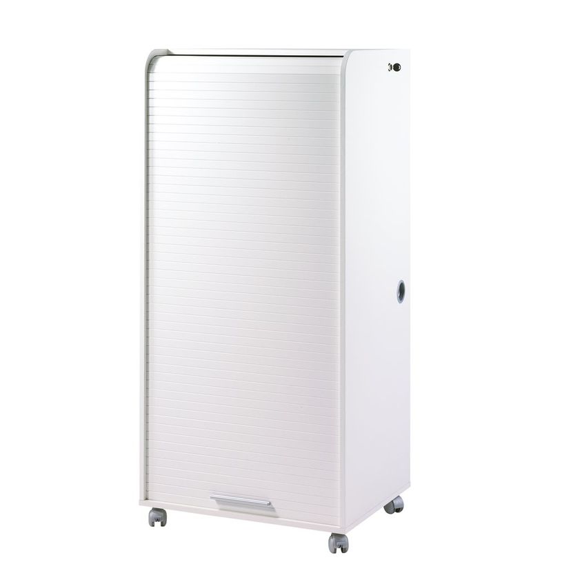 3253311400022-Armoire à rideaux ORGA - 2 tiroirs - H140 cm - Blanc-P_79355312_2-0