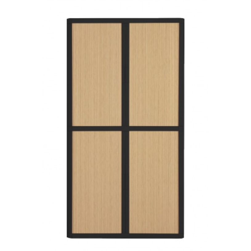 3660141930320-Armoire haute à rideaux EASY OFFICE - 110 x 204 x 41,5 cm - Corps et poignée noir - Ridea-P_79362585_1-0