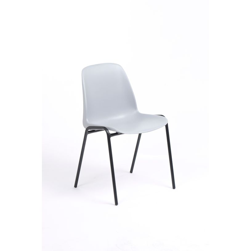 3701338800030-Chaise CHARLOTTE - pieds noirs sans accroche - gris clair-P_79365964_1-0