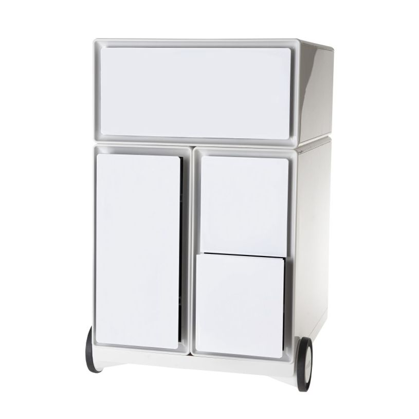 3660141926194-Caisson de bureau mobile EASYBOX - 4 tiroirs mixtes - Blanc-P_79367221_1-0
