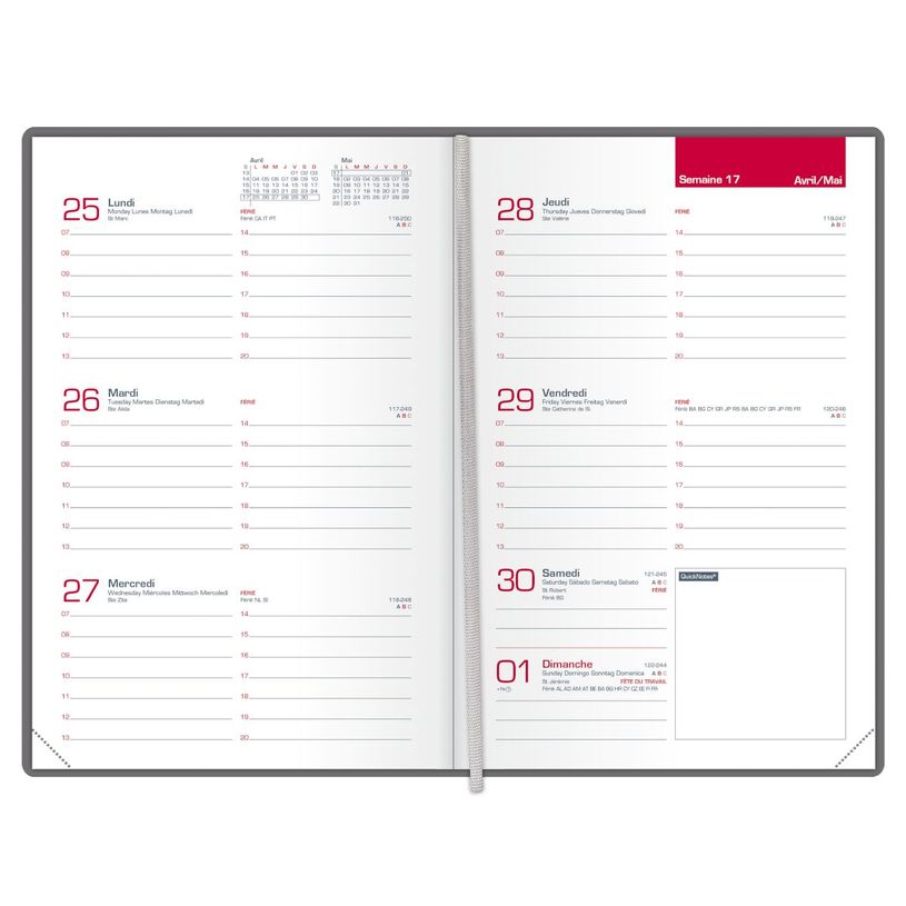 3147281782809-Agenda de poche Oxford Textura - 1 semaine sur 2 pages - 10 x 15 cm - disponible dans différentes coul--1