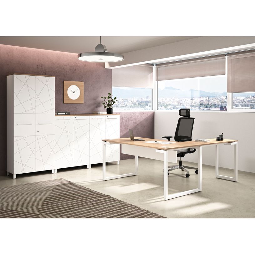 3483600215819-Bureau SUNDAY - 160 cm - Pieds cadre - Chêne-P_79375143_2-1