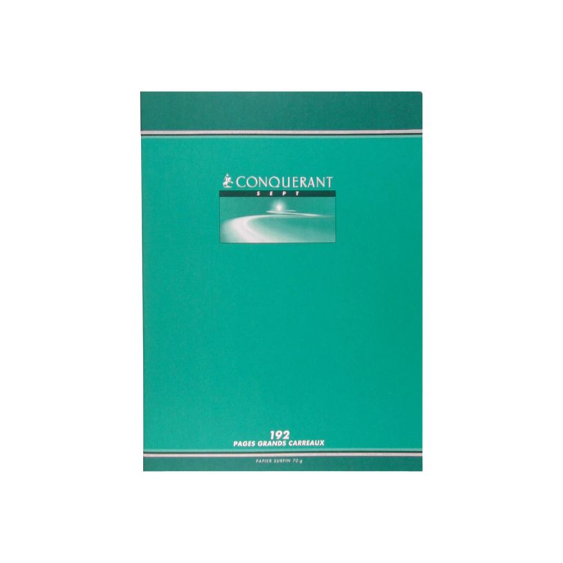 3020120001180-Conquérant Sept - Cahier 24 x 32 cm - 192 pages - grands carreaux (Seyes) - disponible dan-P_79375963_1-0
