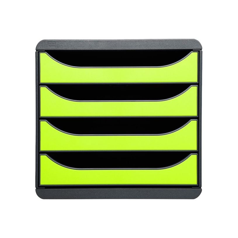 9002493423213-Exacompta BigBox - Module de classement 4 tiroirs - noir/vert anis-P_79381580_1-0