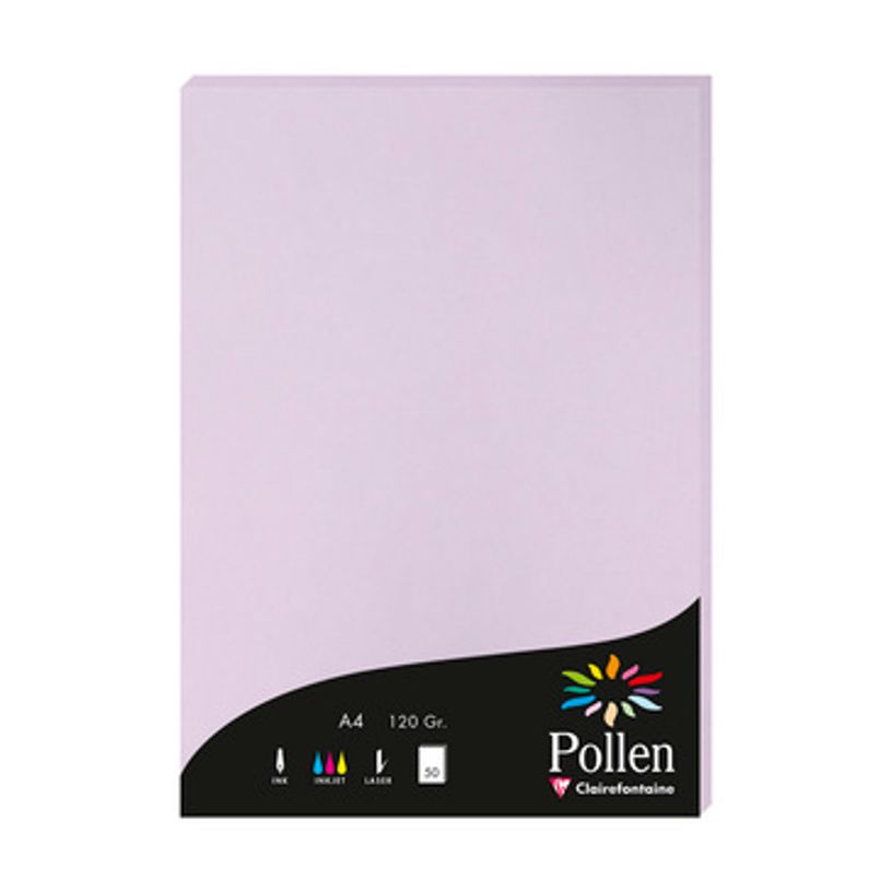 3329680042184-Pollen - 50 Feuilles papier couleur - A4 (21 x 29,7 cm) - 120 g/m² - glycine-P_79382410_1-0