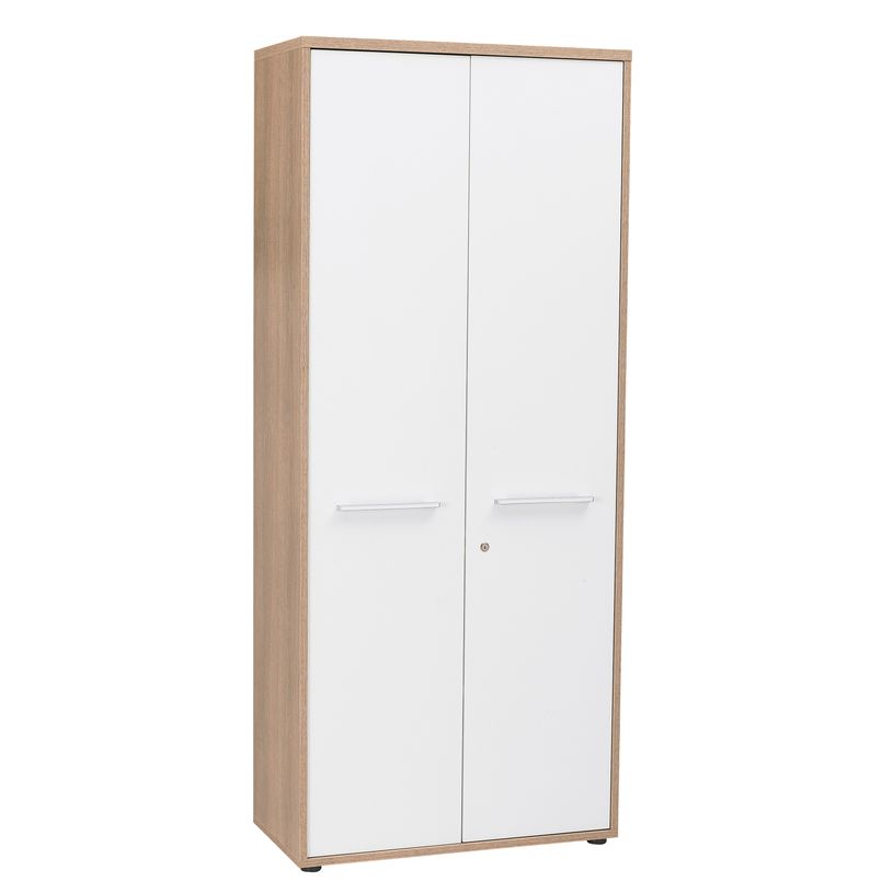 3483600460523-Armoire haute ARPE - L80 x H190 x P41 - 2 portes - Chêne et blanc-P_79392511_1-0