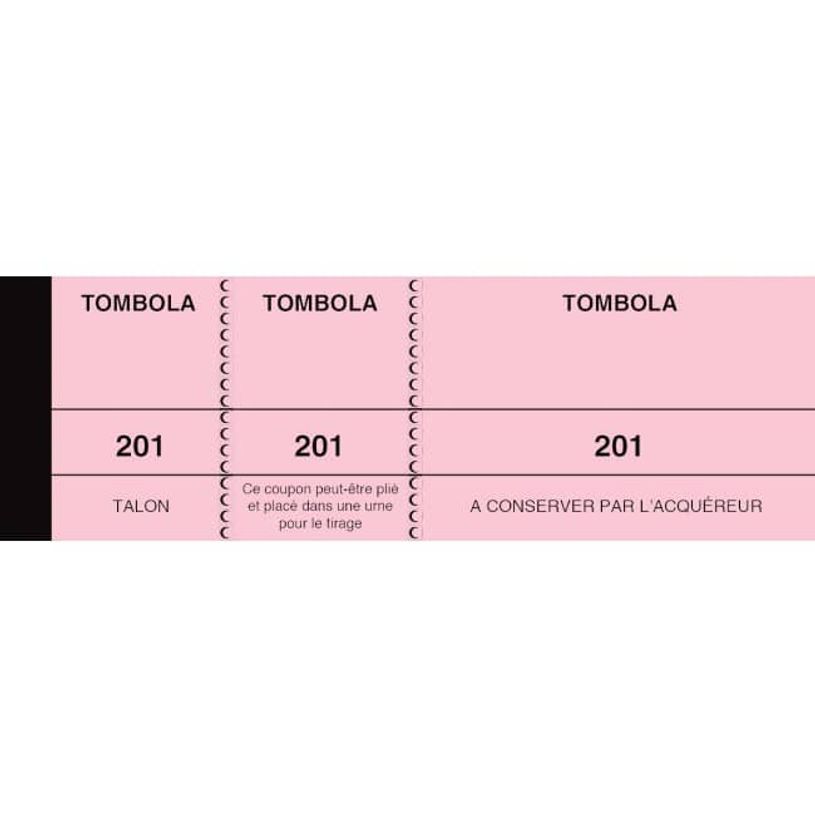 2012348486673-ELVE - Bloc tombola 3 volets de 100 tickets - 50 x 150 mm - numéroté - rose-P_79393462_1-0
