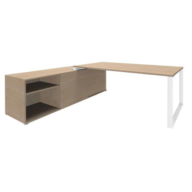 3253310134669-Bureau LOFTER Manager - L180 x P100 x H72,5 cm - console retour à gauche (cases) - pieds blanc - p-P_79395829_1-0