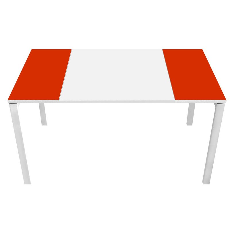 3660141220285-Table de réunion EASYDESK - L150 x P114 x H75 cm - blanc/rouge-P_79397017_1-0