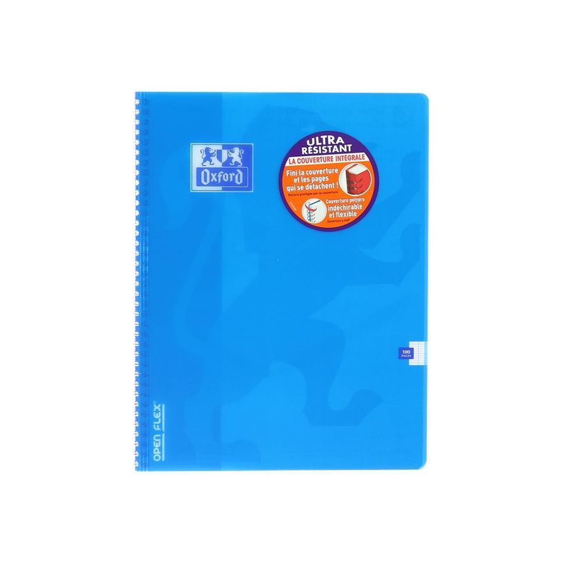 3020120019468-Oxford Openflex - Cahier polypro à spirale 24 x 32 cm - 100 pages - grands carreaux (Seyes) - disponib-P_79397592_2-1