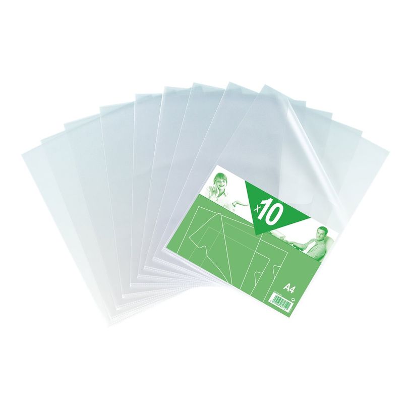 3045059817121-10 Pochettes coin neutres - A4 - pour 25 feuilles - 12/100 - incolore-P_79399508_1-0