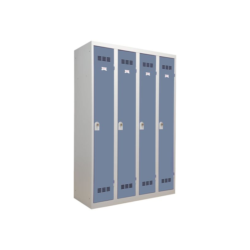3219093104114-Vestiaire Industrie Propre - 4 portes - 180 x 120 x 50 cm - gris/beu-P_79401169_1-0