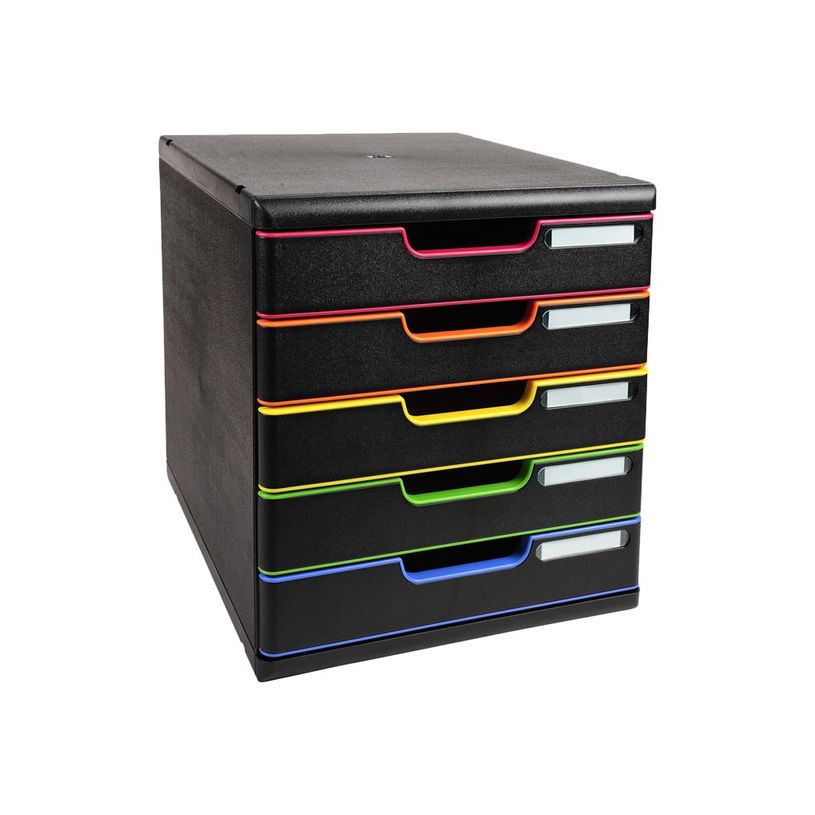 9002493423657-Exacompta Modulo - Module de classement 5 tiroirs - noir/arlequin-P_79404351_2-1
