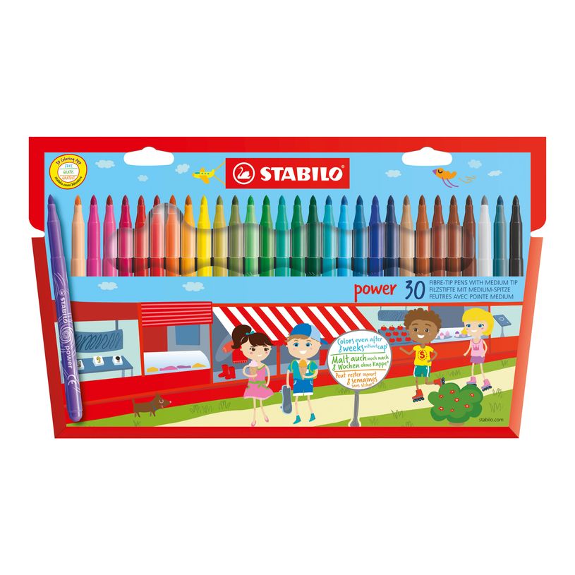 3168070280306-Stabilo power - 30 Feutres - couleurs assorties - 2 mm-P_79406661_1-0