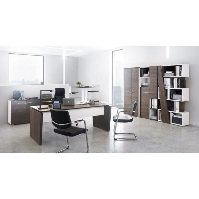 3483600647375-Option porte pleine haute pour bibliothèque XENON - L33 x H112 x P2 - Chêne royal-P_79406889_2-1