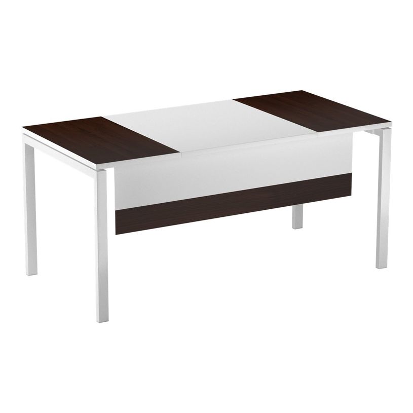 3660141251562-Voile de fond pour bureau EASYDESK L160cm - Blanc/wengé-P_79407975_1-0