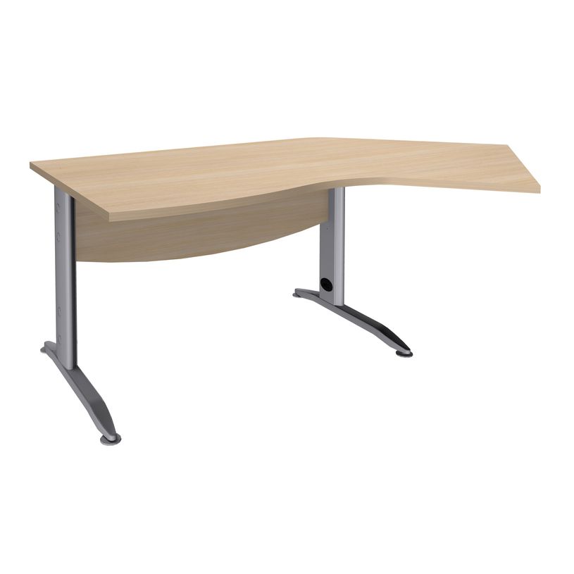 3253310150768-Bureau 135° IDRA - retour d'angle à droite - L180 cm - Pieds aluminium - plateau imitatio-P_79408705_1-0
