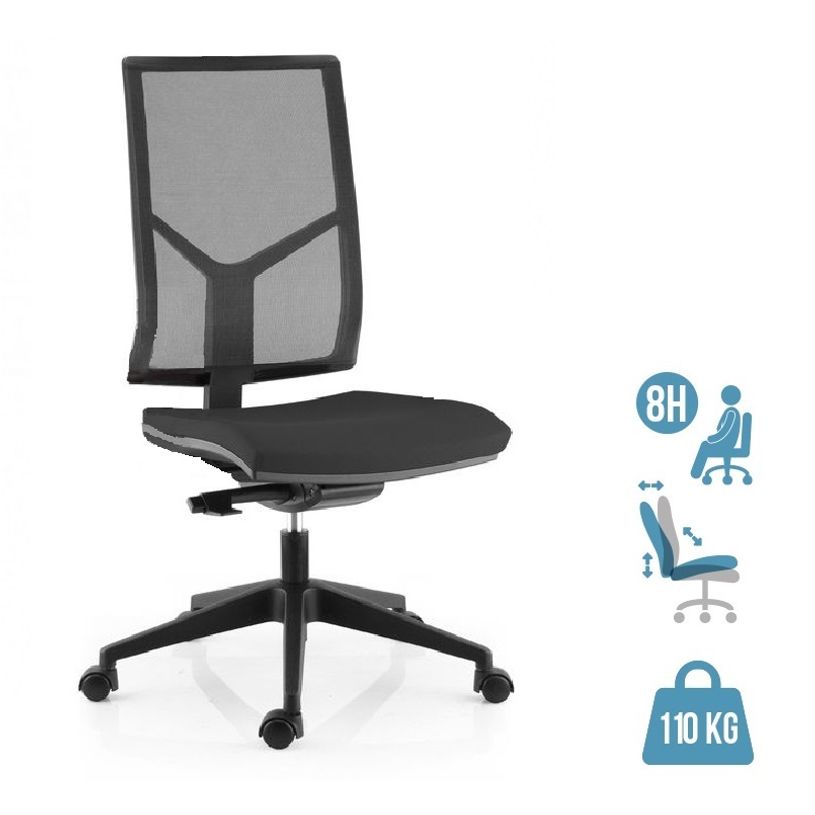 3660916034130-Fauteuil de bureau NOVA - sans accoudoirs- sans appui-tête - noir-P_79408881_1-0