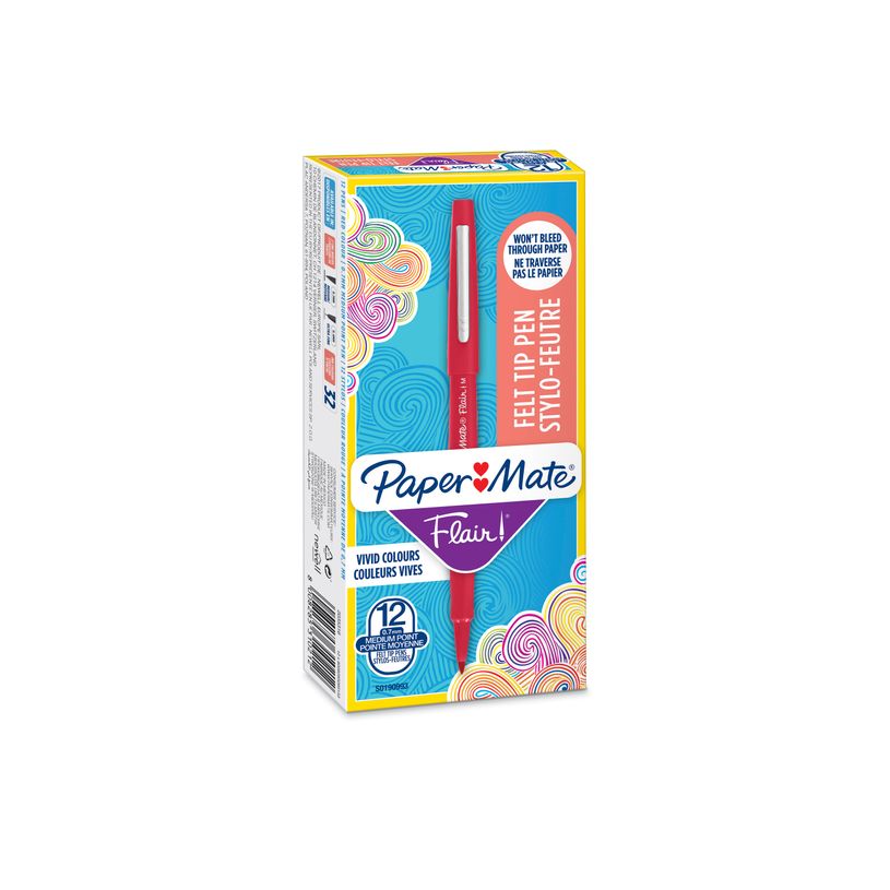 8008285310212-Paper Mate Flair Original - Pack de 12 feutres fins - pointe moyenne - rouge-P_79409936_1-0