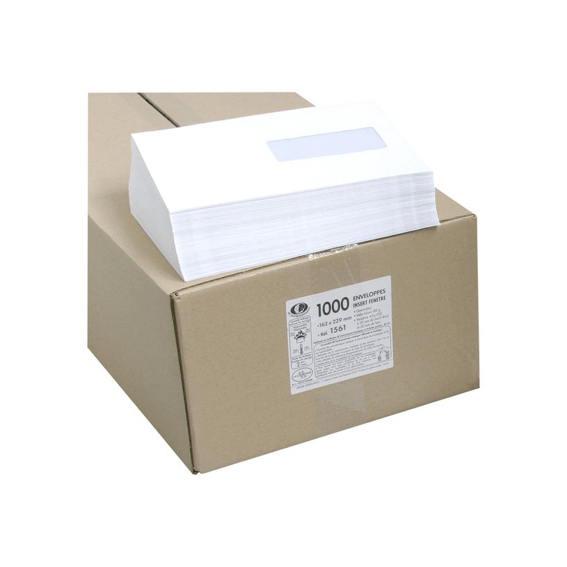 3240180015617-La Couronne - 1000 Enveloppes C5 162 x 229 mm - 80 gr - fenêtre 45x100 mm - blanc-P_79410231_1-0