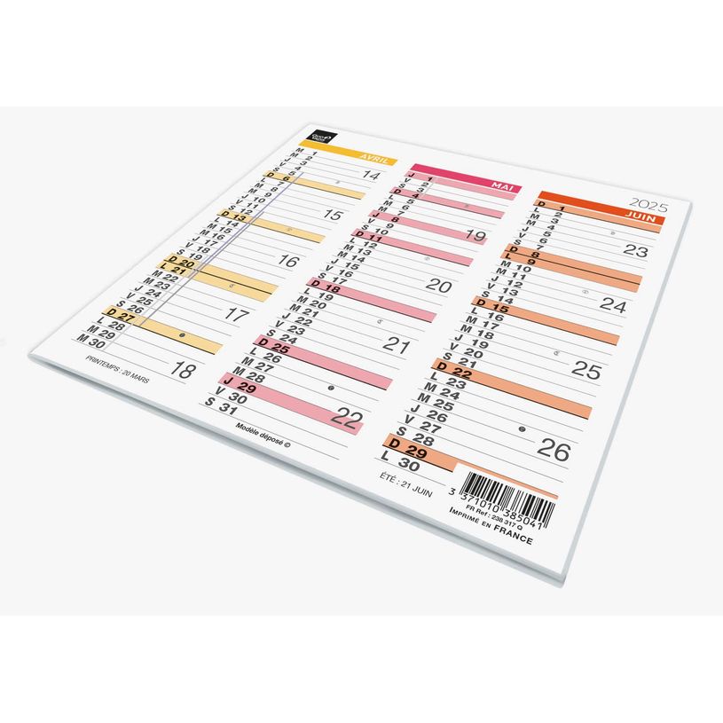 3371010385041-Quo Vadis Arc en Ciel - Calendrier origami 3 mois par face - 13 x 26 cm-P_79410341_1-0