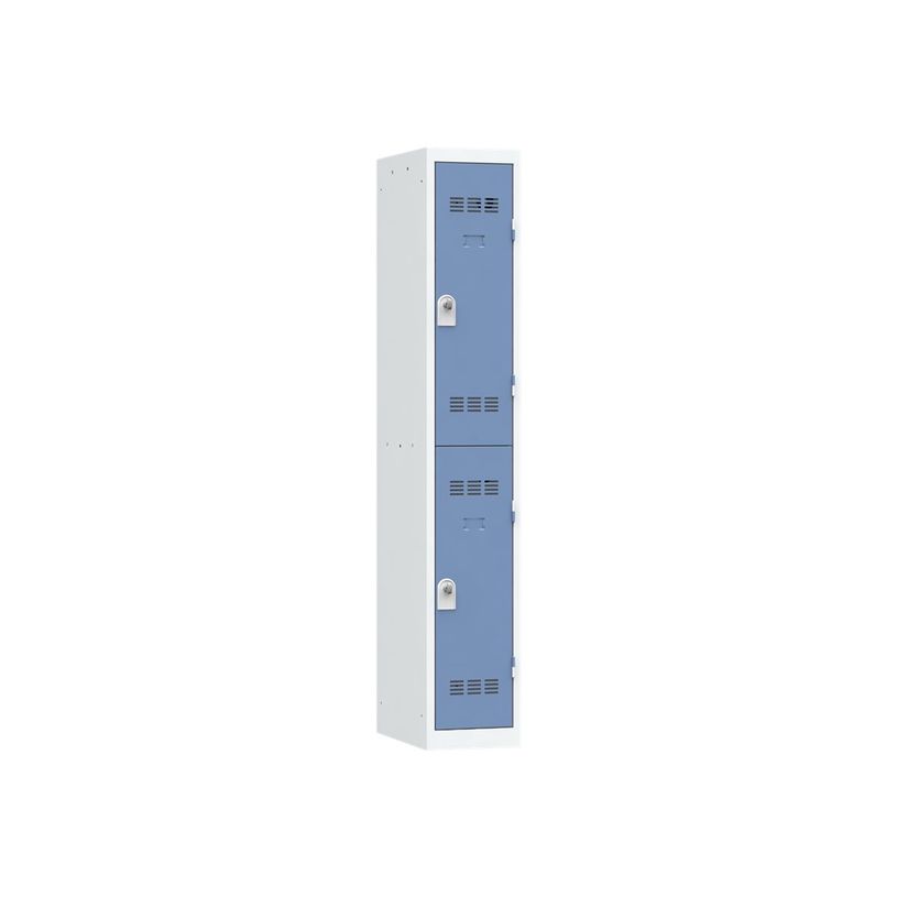 3219093120718-Vestiaire multicases - 1 colonne - 2 portes - 180 x 30 x 50 cm - gris/beu-P_79411770_1-0