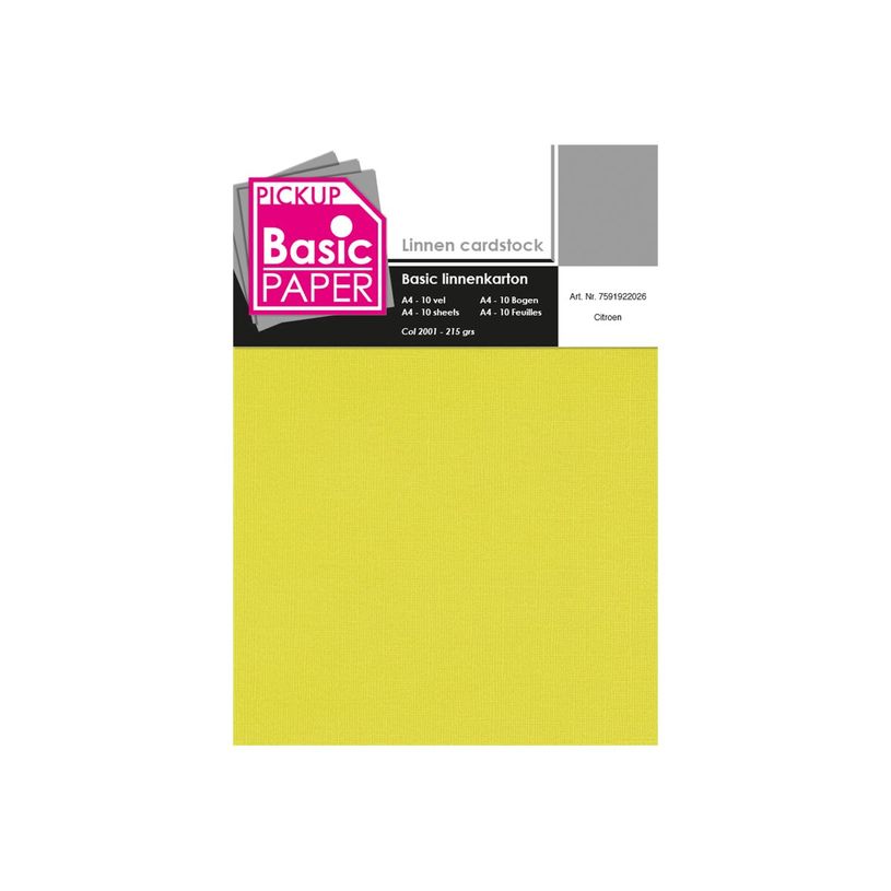 8715119760814-Pickup - Carton de lin - A4 (210 x 297 mm) - 215 g/m² - 10 feuilles - citron-P_79417861_1-0