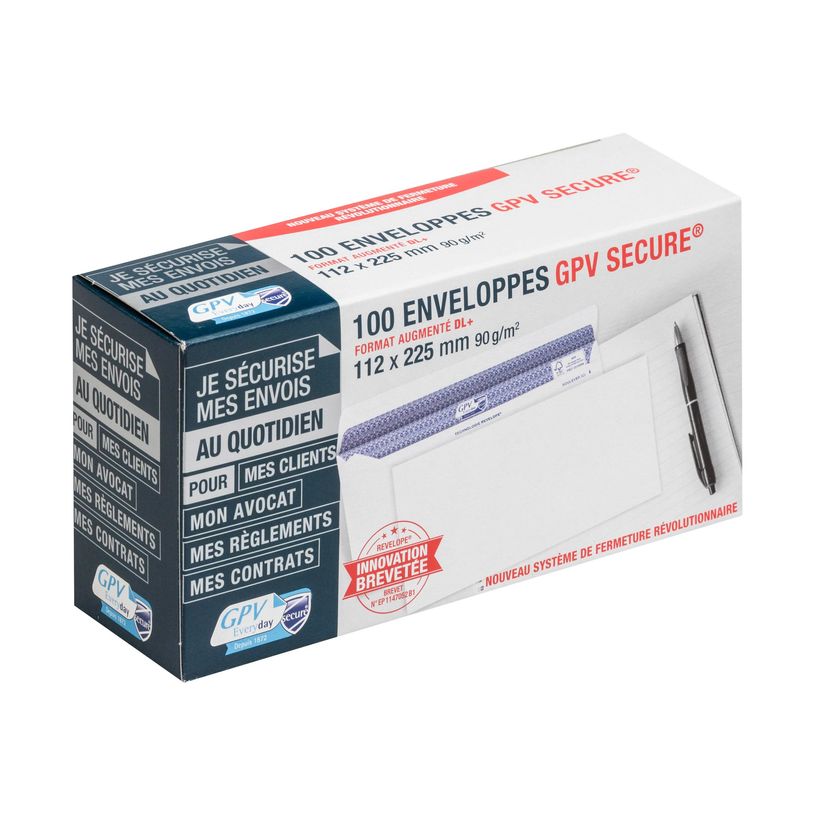 3250650050505-GPV Secure - 100 Enveloppes DL+ 112 x 225 mm - 90 gr - sans fenêtre - blanc - autocollante-P_79418417_1-0