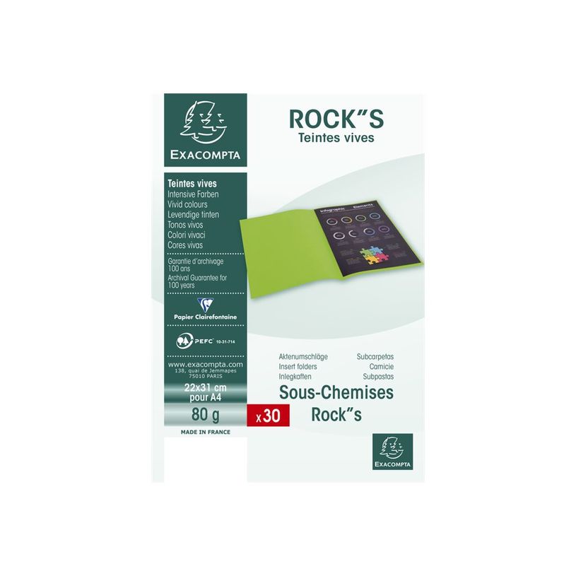 3288588070265-Exacompta Rock"s - 30 Sous-chemises - 80 gr - pour 100 feuilles - orange clair-P_79418843_1-3
