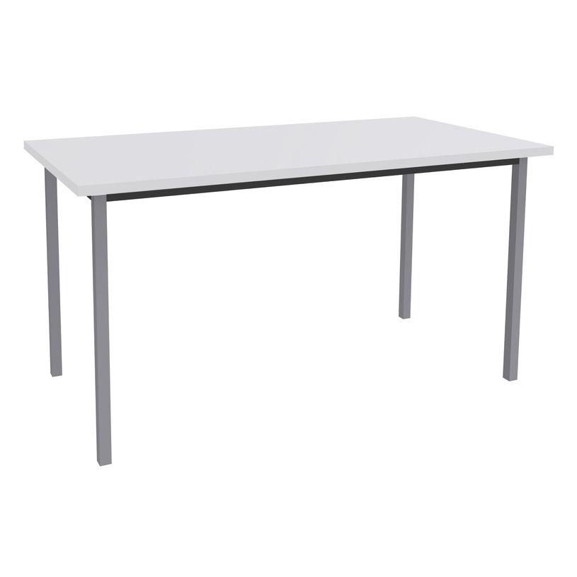 3253310133983-Table de réunion Rectangulaire - 160 x 80 cm - Pieds carrés aluminium - blanc perle-P_79419826_1-0