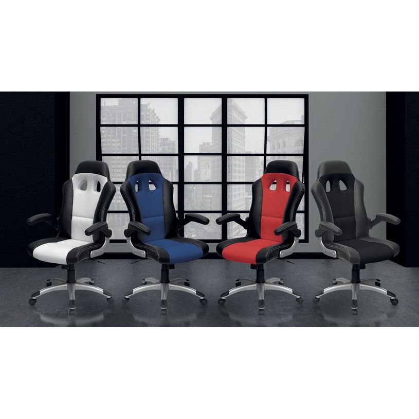 3700339879939-Fauteuil gamer RACER - accoudoirs rabattables - noir et bleu-P_79419891_3-2