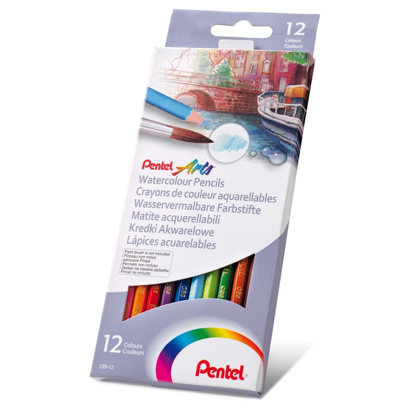 0884851024213-Pentel Arts - Boite de 12 crayons de couleurs aquarellables CB9-12U-P_79421535_2-1