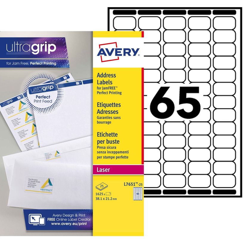 0400794217880-Avery - 1625 Mini Étiquettes adresse blanches - 38,1 x 21,2 mm - Impression laser - réf L-P_79421788_1-0