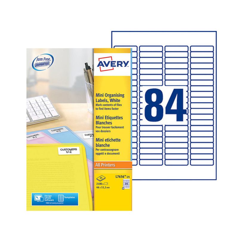 0400794217897-Avery - 2100 Mini Étiquettes multi-usages blanches - 46 x 11,1 mm - Impression laser - ré-P_79421789_1-0