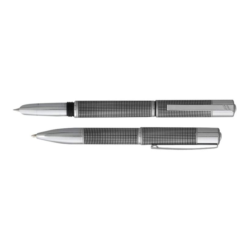 3219911760041-Daniel Hechter Exclusif - Parure stylo à bille et sylo plume - quadrillé noir-P_79424579_1-0