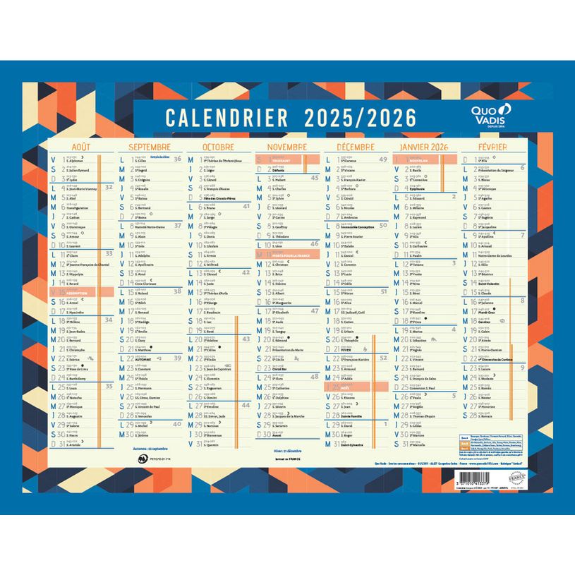 3371010410804-Calendrier de banque Août à Septembre - 43 x 33,5 cm - éventail - Quo Vadis-P_79426099_1-0