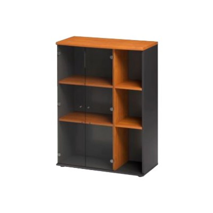 3483600739933-Rangement haut JAZZ+ - L80 x H112 x P39 - 2 portes vitrées - Aulne-P_79426155_1-0