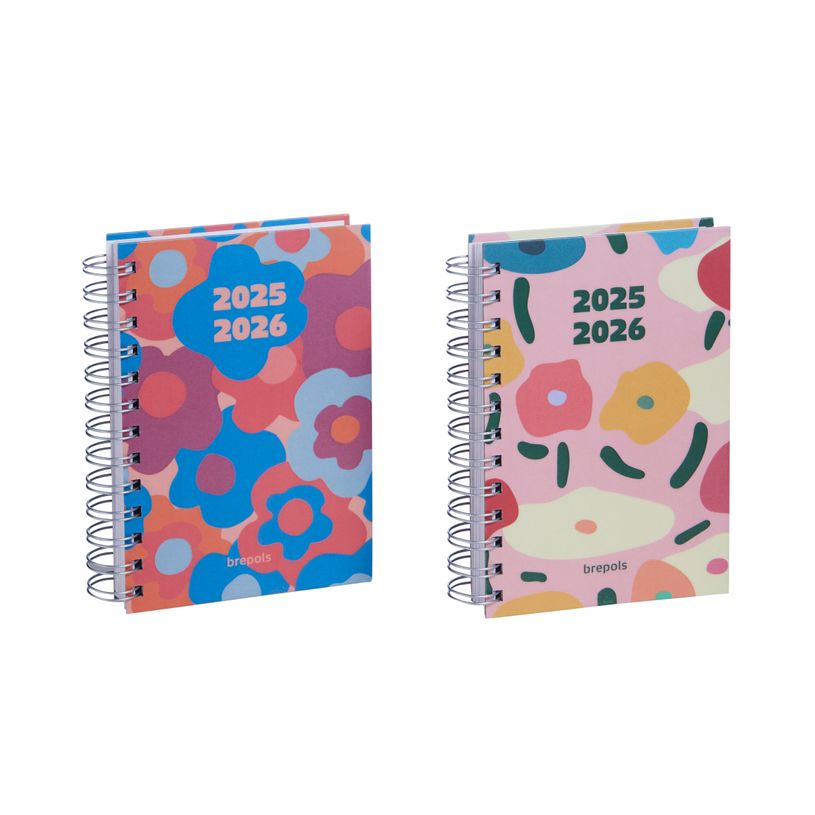 5412303147156-Agenda à spirale Happy - 1 jour par page - 13 x 17,5 cm - 2 modèles au choix - Brepols-P_79426518_1-0