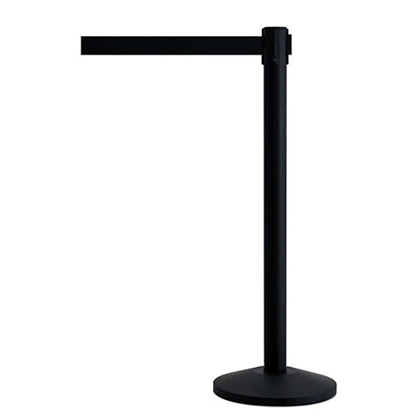 3660412031985-Promocome - Poteau de guidage noir avec sangle rétractable noire-P_79427805_1-0