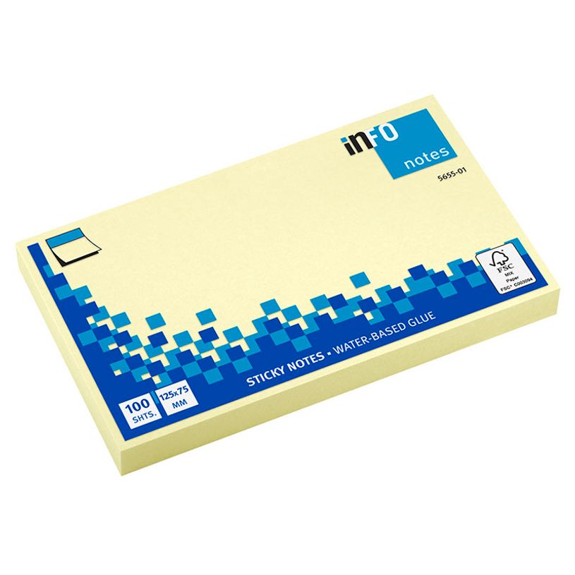 4044355777596-Global Notes - Pack de 12 Blocs - Notes adhésives 100 feuilles - 75 x 125 mm - jaune-P_79428404_2-1