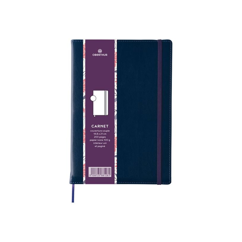 3108725881281-Oberthur Carmen - Carnet de notes souple A5 - uni - bleu-P_79429919_5-0
